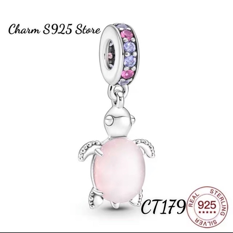 CHARM PAN ALE TREO RÙA HỒNG BẠC S925 CAO CẤP