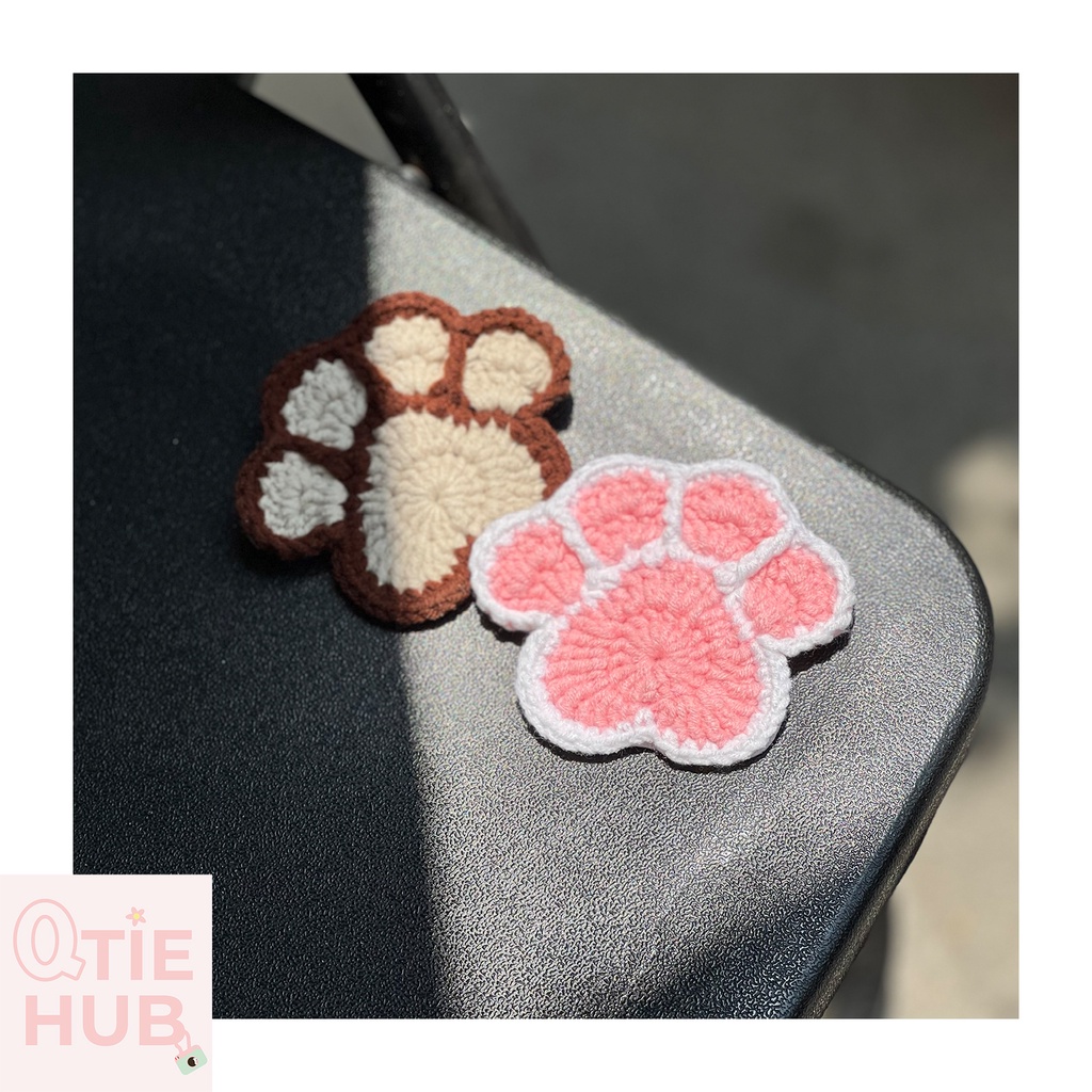 Charm cài áo, dây treo túi xách, hình dấu chân bé mèo siêu Qtie