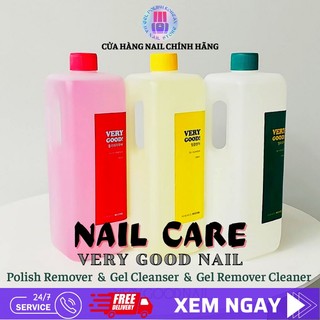 Chăm sóc móng tay hoàn hảo với dung dịch Very Good Nail từ Hàn Quốc - Với 3 loại Phá gel, Lau gel, Tẩy sơn gel 1000ml