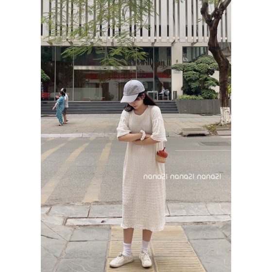 Váy thun trơn xếp nhăn Nana21 Nanastore21
