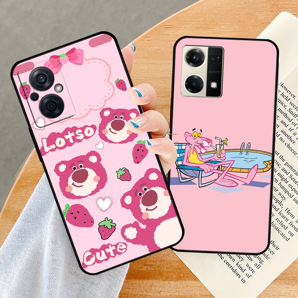 Ốp lưng Oppo Reno 8 4G / Reno 8Z 5G / Reno 8 5G in hình gấu dâu losto, pink panther đáng yêu,hot trend.