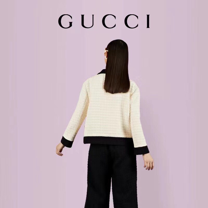 Áo khoác vest vải tweed mẫu mới Gucci GC cao cấp 2023 size SML