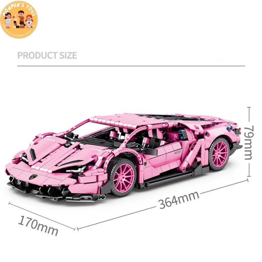 Đồ Chơi Lắp Ráp Mô Hình Siêu Xe Lamborghini Phiên Bản Đèn và Điều Khiển Từ Xa 1:14