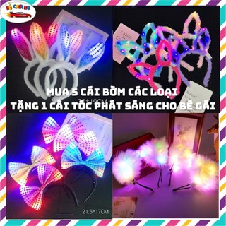 Bờm phát sáng, bờm tai thỏ, bờm tai mèo, đồ chơi phát sáng, bờm noel giáng sinh