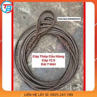 Cáp thép cẩu hàng phi 12 dài 7 mét - cáp thép thái bình
