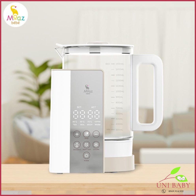 Bình đun nước pha sữa phiên bản cao cấp Moaz bebe Premium MB043 [TẶNG BÌNH GIỮ NHIỆT]