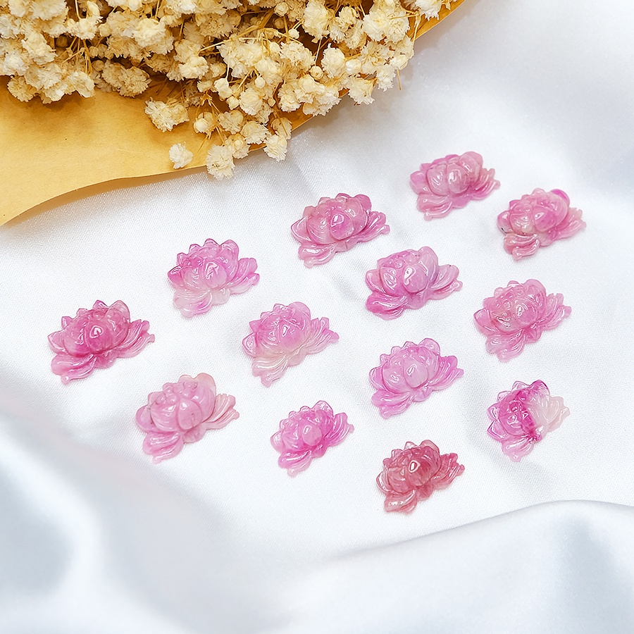 Mặt hoa sen ru by Thái thiên nhiên dùng làm mặt dây chuyền, bông tai, xỏ vòng tay UPCARA