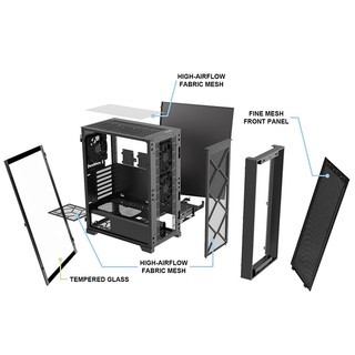 Vỏ Case MONTECH AIR 1000 LITE BLACK (SẴN 3 FAN KO LED)