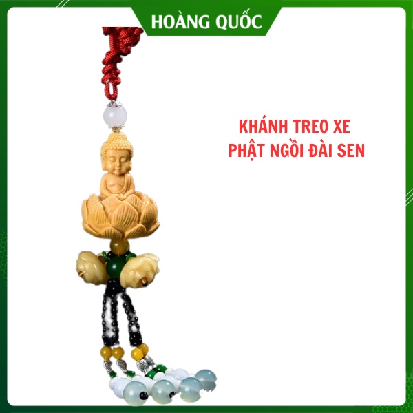 Khánh Treo Xe Ô Tô Hình Đức Phật Ngồi Đài Sen Phong Thuỷ, Dây Treo Xe Ô Tô Phong Thuỷ Trang Trí Xe Ô Tô