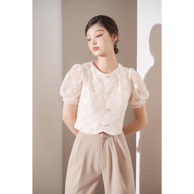 Vivien Top/skirt - áo ren tơ hoa croptop/chân váy ren tơ hoa nổi SEDUISANT.REV