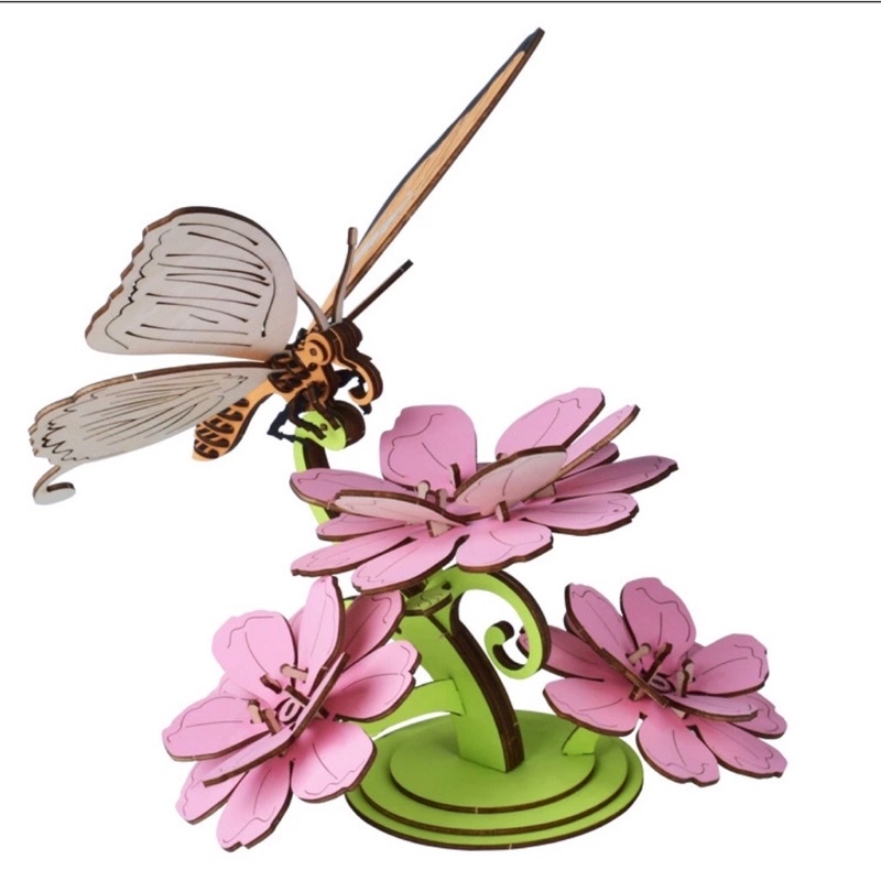 Mô hình đồ chơi lắp ghép bằng gỗ Butterfly xinh 80 mảnh