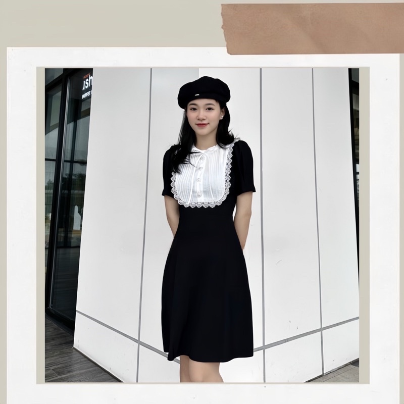 Váy tiểu thư chất chéo Hàn co dãn nhẹ có cả bigsize