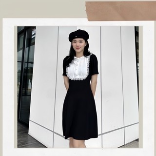 Váy tiểu thư chất chéo Hàn co dãn nhẹ có cả bigsize