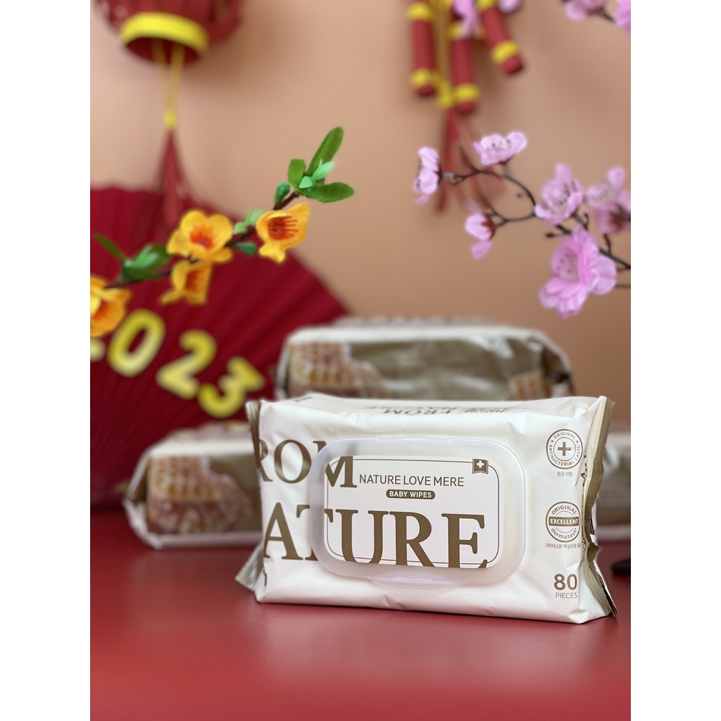 Khăn ướt Nature Love Mere cao cấp kháng khuẩn KEO ONG mini 20 tờ
