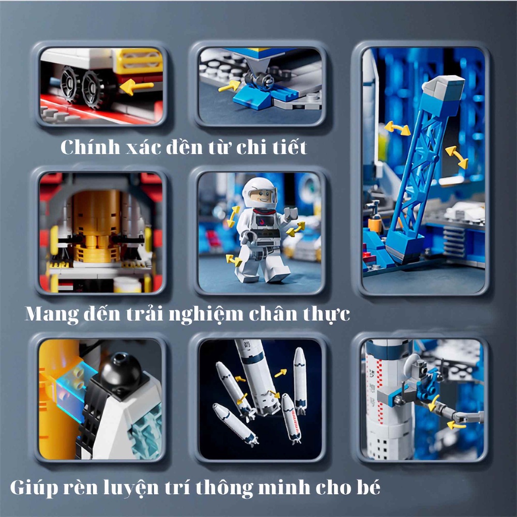 Đồ chơi Lego lắp ráp mô hình tàu vũ trụ không gian, đồ chơi khoa học giúp bé phát triển tư duy, sáng tạo và tìm tòi