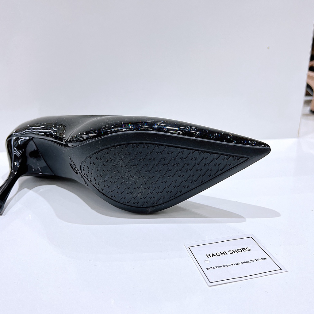 Giày cao gót da bóng mũi nhọn gót nhọn cao 7cm C026 - HACHI SHOES