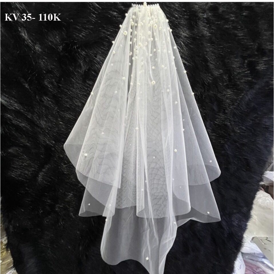 Von lúp cô dâu cài đầu ngắn ngang lưng