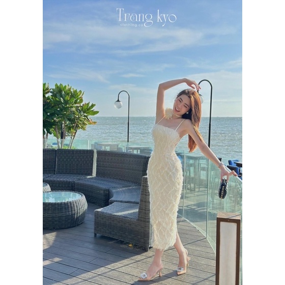 ĐẦM MIDI REN HAI DÂY