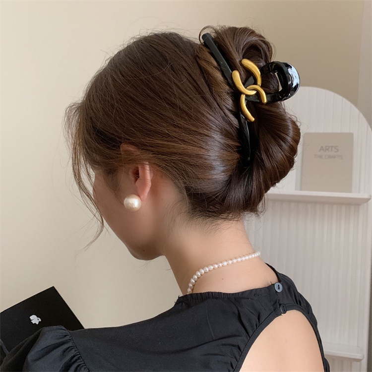 Kẹp Tóc Cỡ Lớn 13cm In Chữ Phong Cách Hàn Quốc Cổ Điển Thời Trang Cao Cấp Cho Nữ