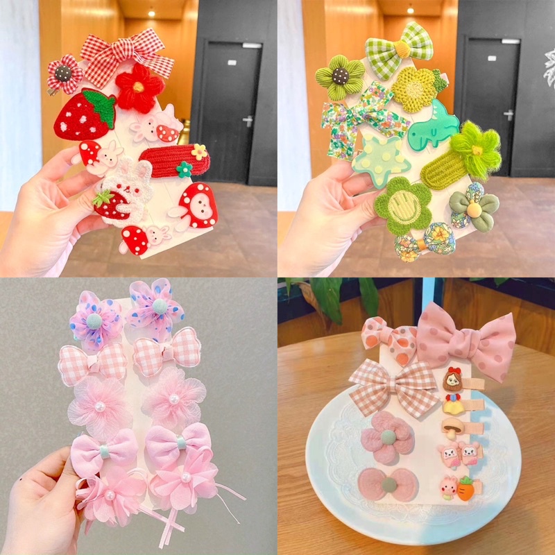 Set Kẹp Tóc Nhiều Hình Kute Cho Bé Gái Dễ Thương