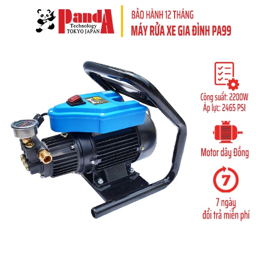 Máy Rửa Xe Panda PA99, Công suất 2200W, Khung thép, Motor to, Máy siêu bền