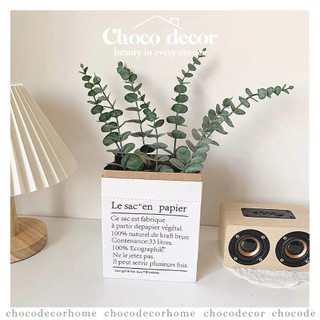 Lá bạch đàn giả decor trang trí lọ hoa
