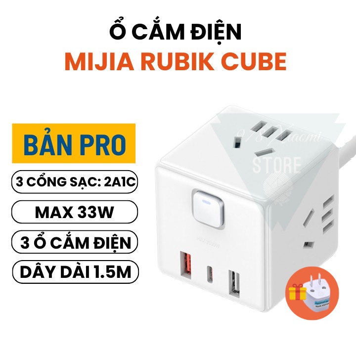 [33W] Ổ cắm điện Xiaomi Mijia Rubik Cube 2A1C MJCXB3-04QM