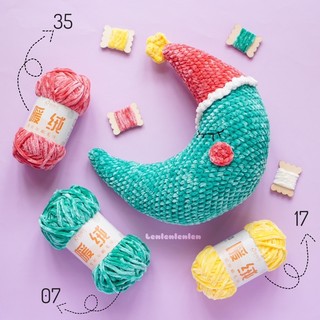 Len Nhung Chenille chính hãng Snowball - sợi nhung siêu mềm, không xù, không đứt, móc thú bông Amigurumi