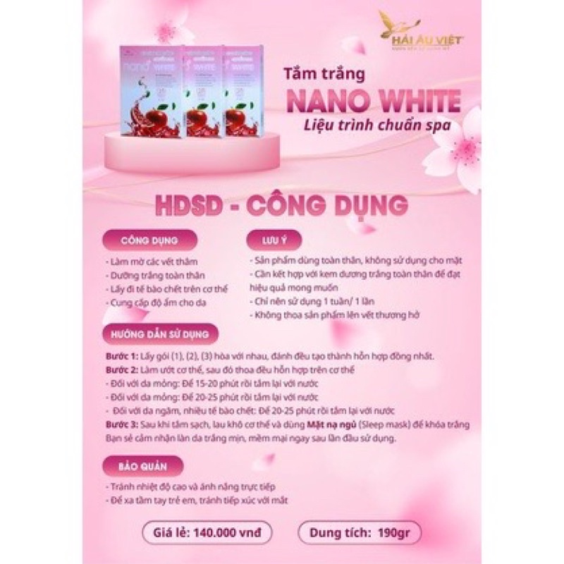 Truyền trắng Nano White- Tắm trắng body - bật tông ngay sau lần sử dụng đầu tiên