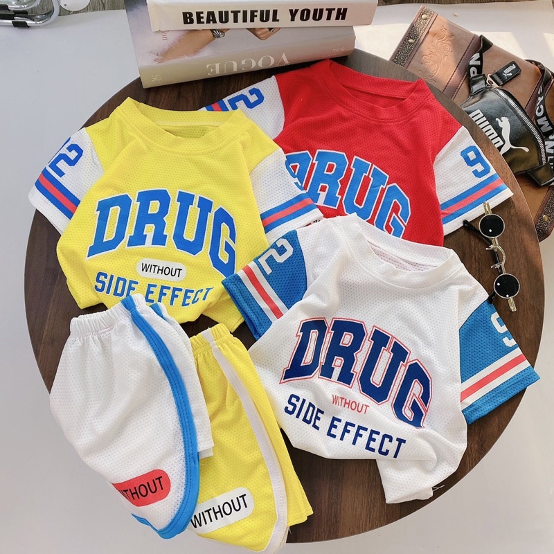 Bộ cộc tay thể thao chất cotton thông hơi siêu mềm mát, thấm mồ hôi cho bé trai bé gái