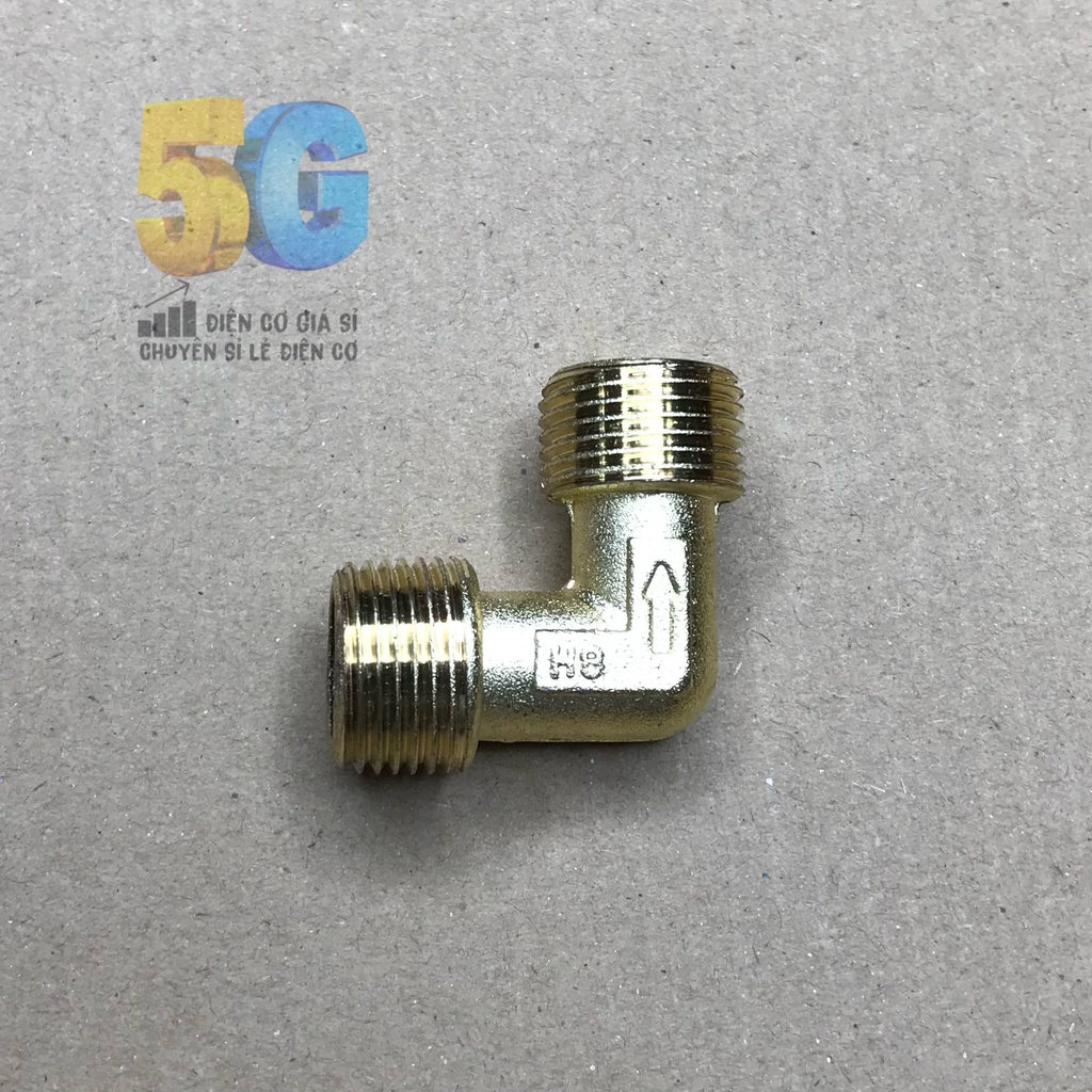 Co Chữ L Ren Ngoài 16mm Máy Nén Khí Bằng Đồng Hai Đầu Ren 16mm LOẠI TỐT