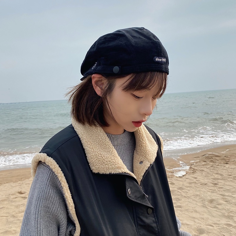 Mũ Beret Nhung Phong Cách Hàn Quốc Cổ Điển Hợp Thời Trang Mới