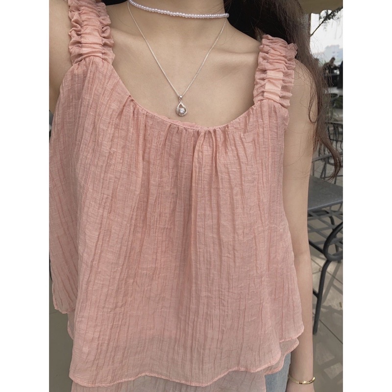 Áo 2 dây bản to chất tơ bồng mặc đi biển đi chơi đều xinh đẹp tuyệt vời -ảnh thật -SinNa