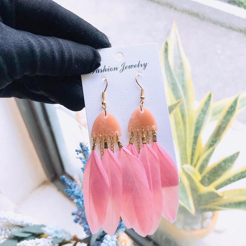 Bông tai boho nhiều màu phong cách thời trang bohemian cho nữ