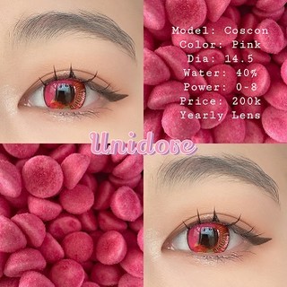 Lens mẫu coscon màu hồng, cận 0 độ