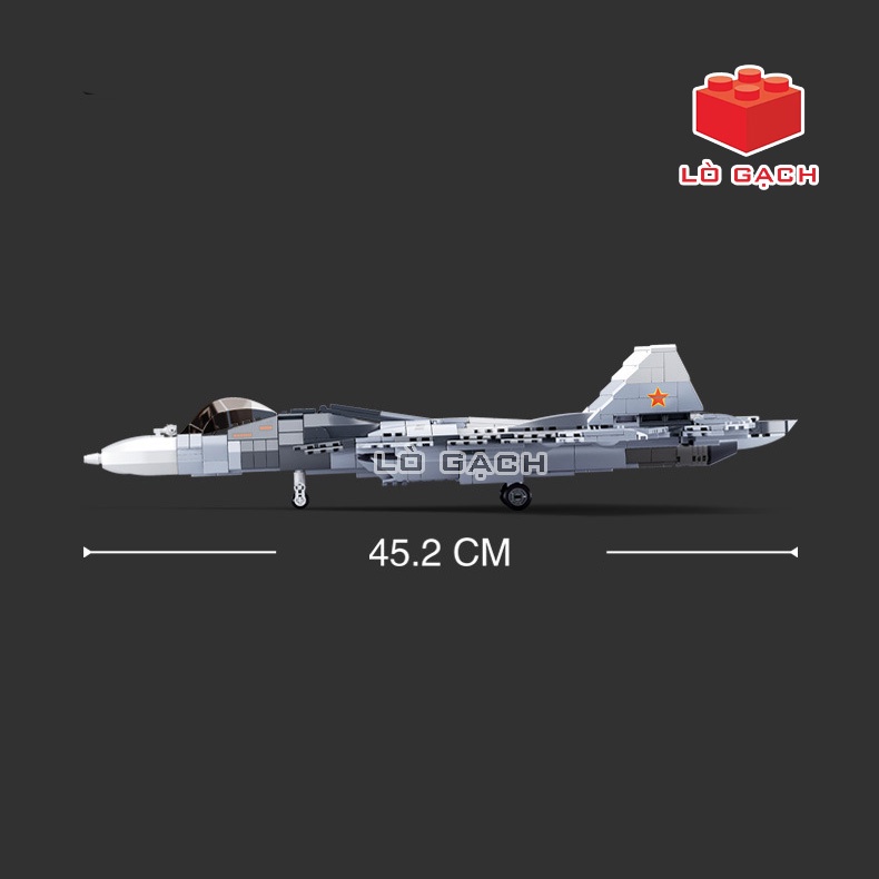 Bộ xếp hình máy bay chiến đấu Su 57 PAKFA quân đội Nga 893 chi tiết