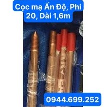 Cọc tiếp địa mạ đồng, phi 20, dài 1,6m
