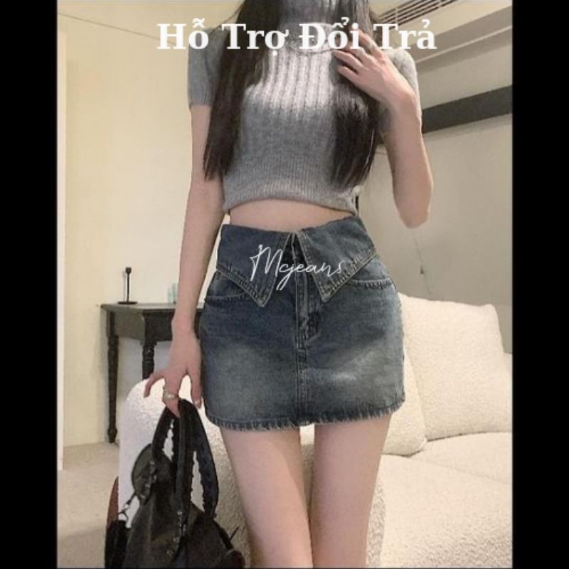 Chân váy jeans cạp gập màu đen, xanh siêu xinh ảnh thật cận chất hàng loại 1 có lót - hàng có sẵn | BigBuy360 - bigbuy360.vn