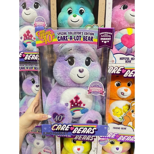 Gấu Care Bears “Care A Lot Bear” 40th Anniversary Plush 14’’ (35.6cm) - Hàng Mỹ chính hãng