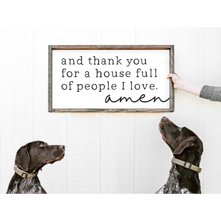 Thank you for a house full of people I love tranh gỗ treo tường Vintage