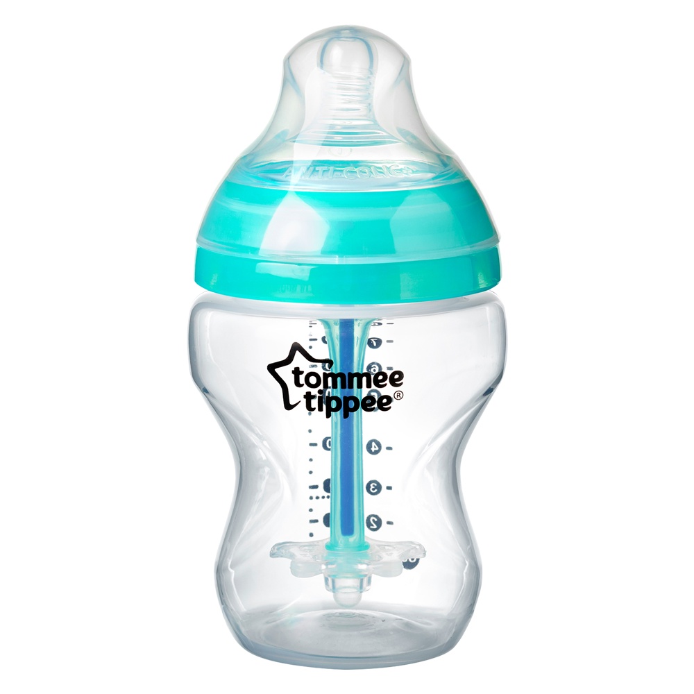 Bình Sữa Siêu Chống Đầy Hơi Kèm Báo Nhiệt Tommee Tippee 150ml, 260ml, Núm Ty Đi Kèm