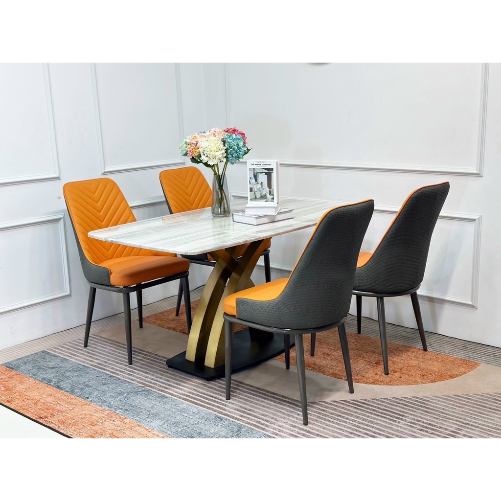 Bàn Ăn Cơm T90 Chân Guccii Vàng, Inox Mạ Titan, Nhập Khẩu Cao Cấp Hiện Đại,  Phù Hợp Căn Hộ Chung Cư Gia Đình