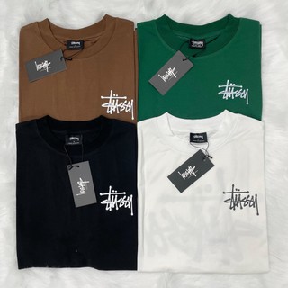 Áo thun tay lỡ Tee Stussy chữ in thời trang nam nữ Form rộng Oversize chất Cotton