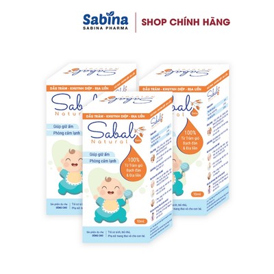 3 lọ Tinh dầu tràm khuynh điệp địa liền Sabal baby natural giúp giữ ấm phòng cảm lạnh cho bé lọ 10ml