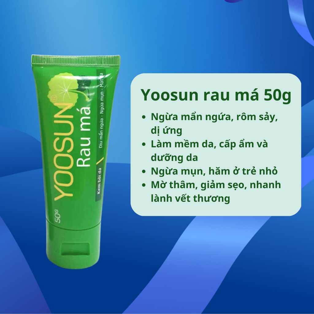 [CHÍNH HÃNG] Kem bôi da Yoosun Rau Má Tuýp Lớn 50g - Dịu mẩn ngứa, ngừa mụn, mát da, tránh sẹo - Tuýp 50g