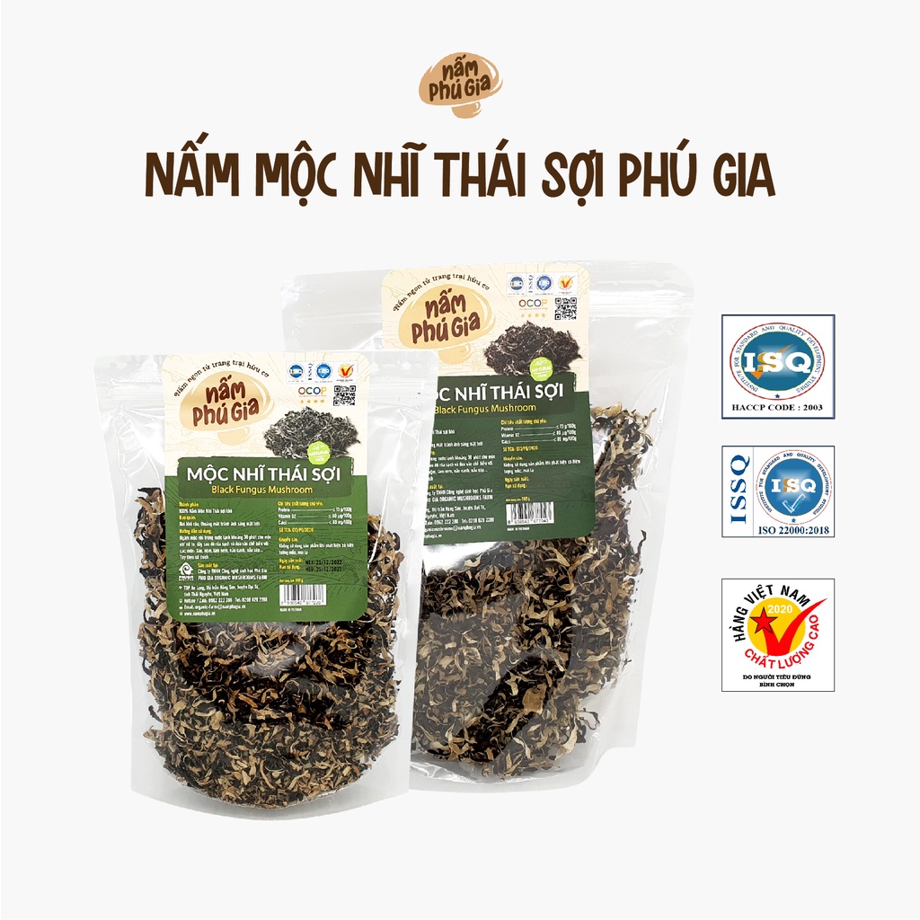 Mộc Nhĩ Sợi Khô Cao Cấp Phú Gia - Gói 300g/ 500g