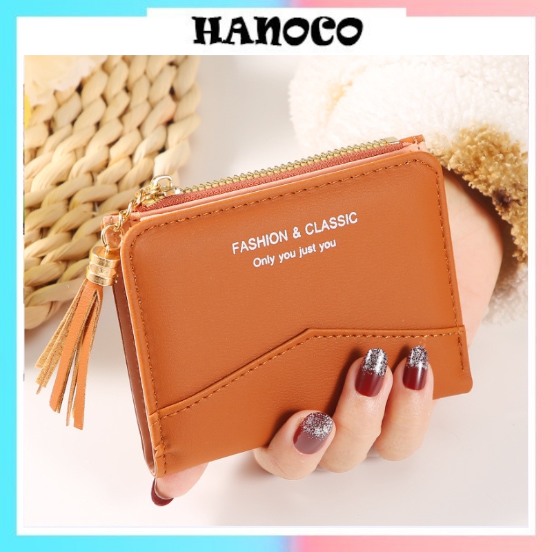 Ví nữ mini khóa kéo cầm tay nhiều ngăn Phong Cách Hàn Quốc học sinh HANOCO VN65