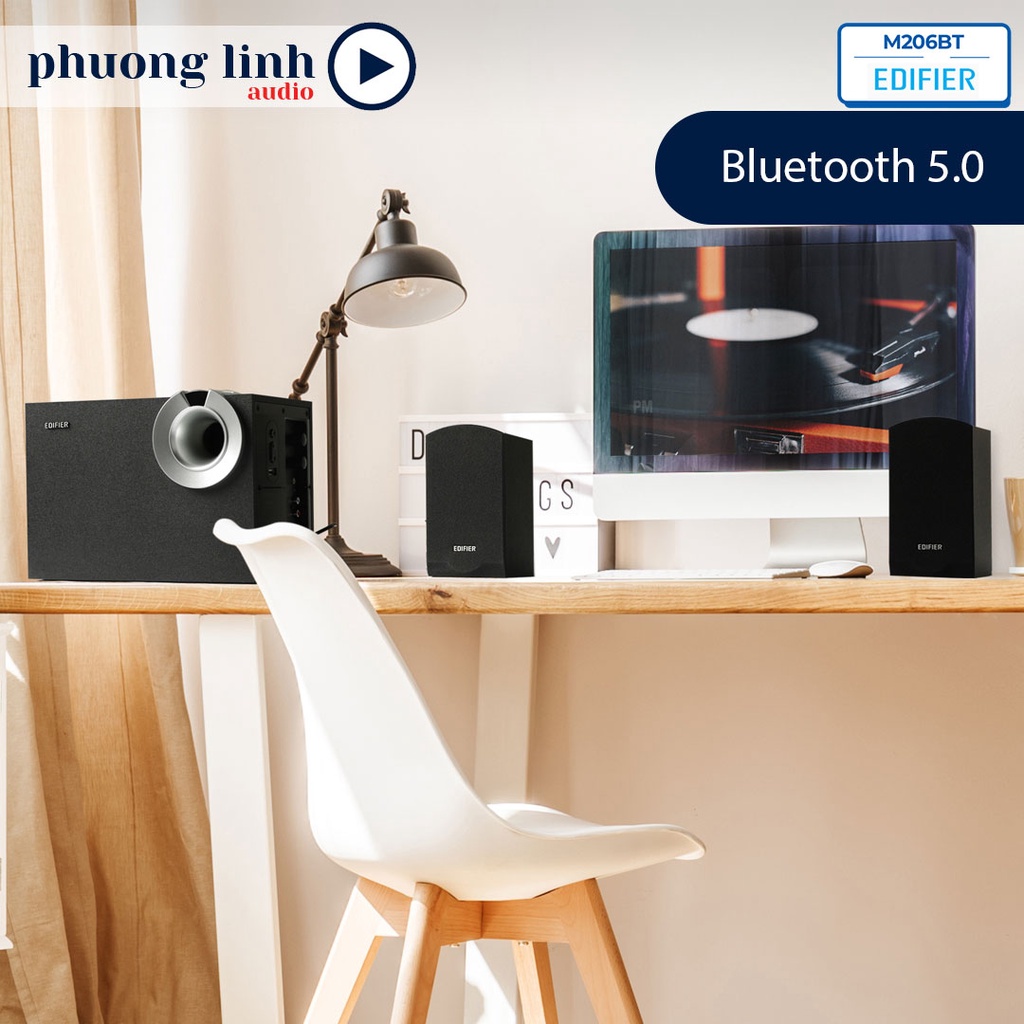 Loa bluetooth Edifier M206BT kết nối máy tính Công suất 34W Cổng AUX và USB Bass driver 5 inch Hàng chính hãng