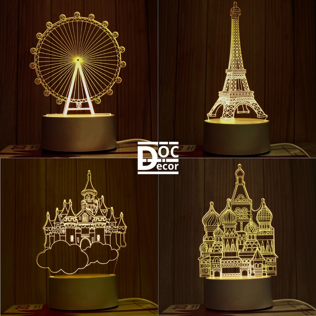 Đèn ngủ 3D bền đẹp ánh sáng ấm áp, Đèn led decor, Quà tặng độc đáo