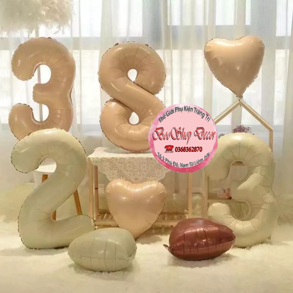 Bóng số 32inch màu lì phong cách Hàn Quốc trang trí tiệc sinh nhật, party - booshopdecor